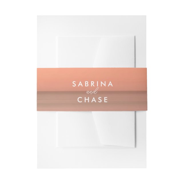 Moderne Rose Blush Wedding Einladung Belly Band (Vorderseite Beispiel)