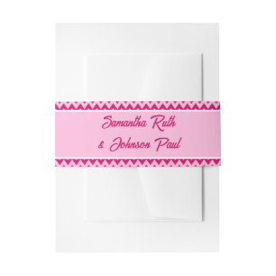 Moderne Rosé Chevron Streifen Hochzeit Einladungsbanderole