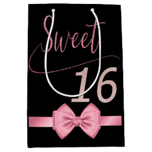 Moderne Rose elegant schick süß 16 Mittlere Geschenktüte