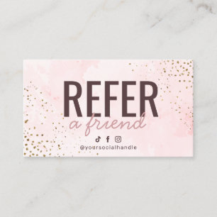 Moderne rose et or recommander une carte d'ami