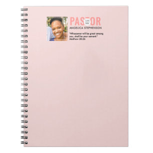 Moderne Rosé Foto Kirche Pastor Notizblock