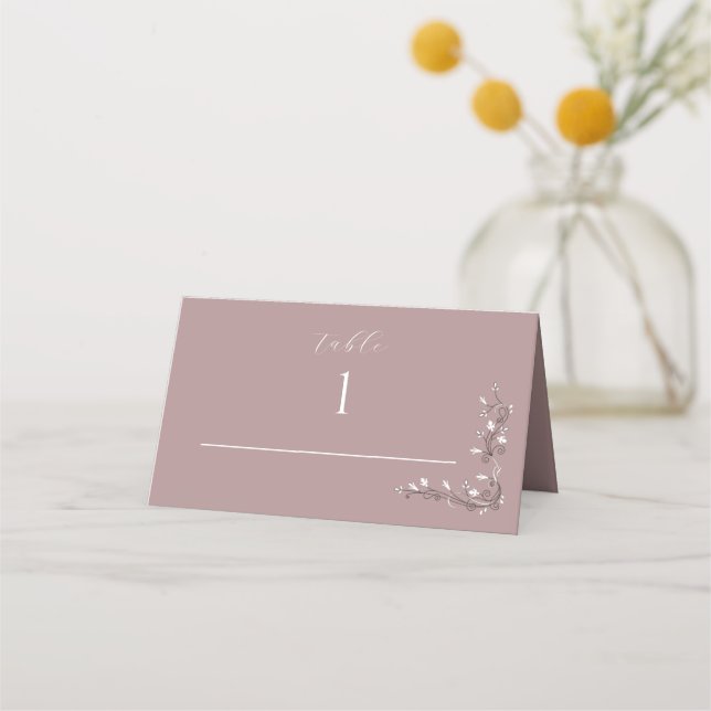 Moderne Rose für Hochzeitspaziergänge gedeckte Pla Platzkarte (Vorderseite)