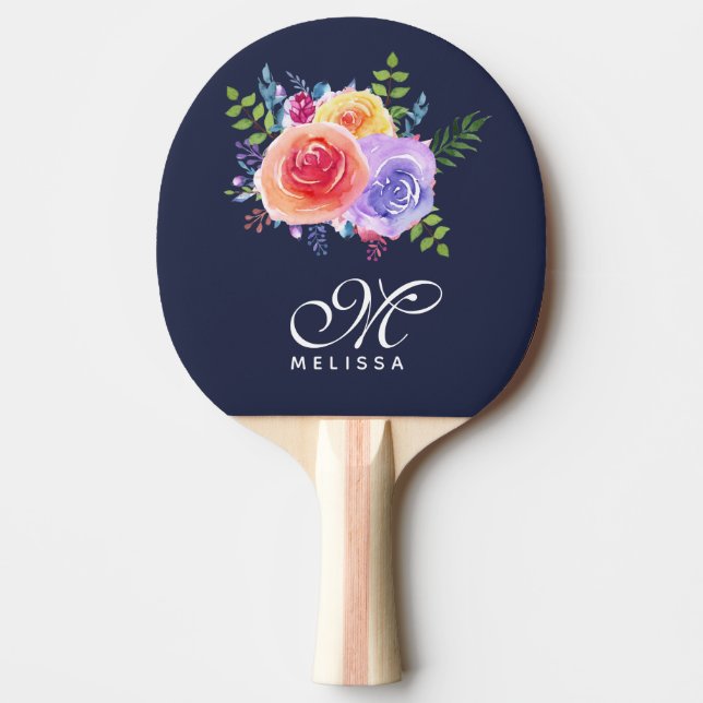 Moderne Rose für Wasserfarben Tischtennis Schläger (Vorderseite)