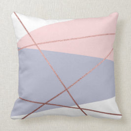Moderne Rose Gold Abstrakt Kissen, Rosa und Lila Kissen