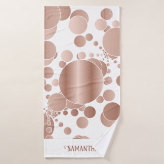 Moderne Rose Gold Abstrakt Polka Dots White Badhandtuch Set
