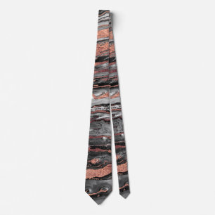 Moderne Rose Gold abstrakte Marmorfarbe Krawatte