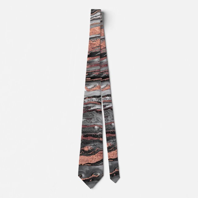 Moderne Rose Gold abstrakte Marmorfarbe Krawatte (Vorderseite)