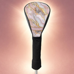 Moderne Rose Gold Achat personalisiert Golf Headcover