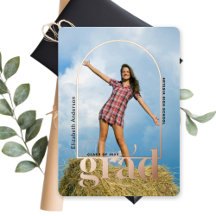 Moderne Rose Gold Arch Foto Graduate Ankündigung