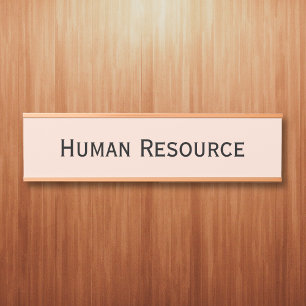 Moderne Rose Gold Black Office Name Türschild