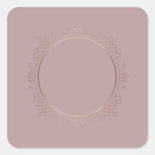 Moderne Rose Gold Blank Template hinzufügen Quadratischer Aufkleber