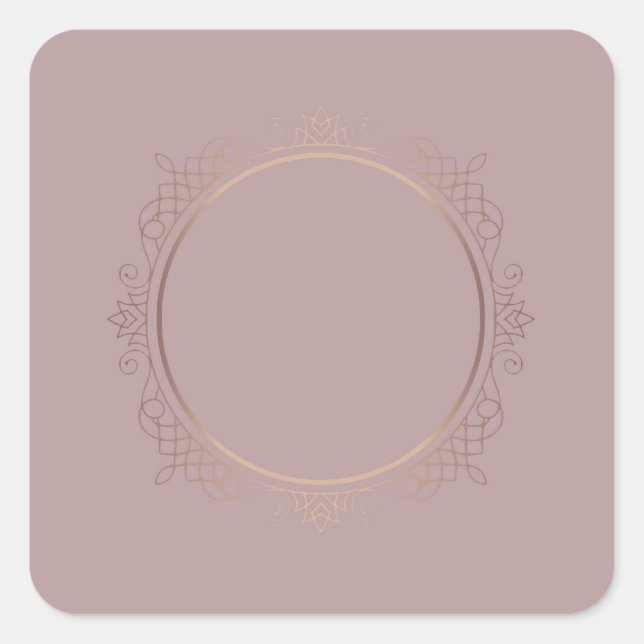 Moderne Rose Gold Blank Template hinzufügen Quadratischer Aufkleber (Vorderseite)