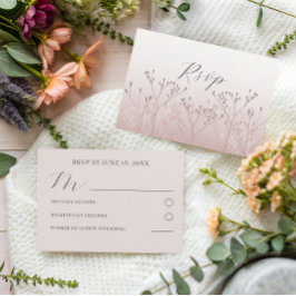 Moderne Rose Gold Botanische Hochzeit RSVP Karte
