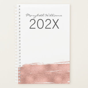 Moderne Rose Gold Brushstroke Planner