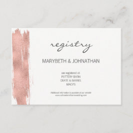 Moderne Rose Gold Brushstroke Wedding Card Begleitkarte