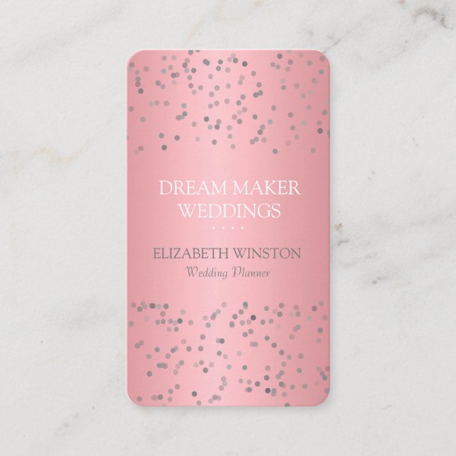 Moderne Rose Gold Confetti Beruflich Visitenkarte (Vorderseite)
