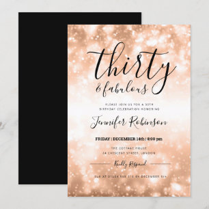 Moderne Rose Gold Dreißig & Fabulous 30. Geburtsta Einladung