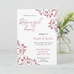 Moderne Rose Gold Floral Einladung