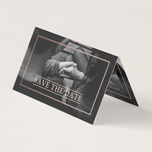 Moderne Rose Gold Foil Foto Save the Date Card Visitenkarten