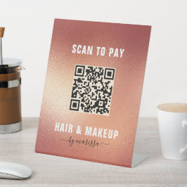 Moderne Rose Gold Foil Hair & Makeup Scans zu beza Sockelschild