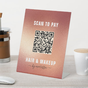 Moderne Rose Gold Foil Hair & Makeup Scans zu beza Sockelschild
