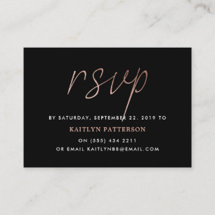 Moderne Rose Gold Foil Script UAWG Begleitkarte