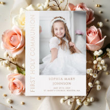Moderne Rose Gold Foto Girl First Communation