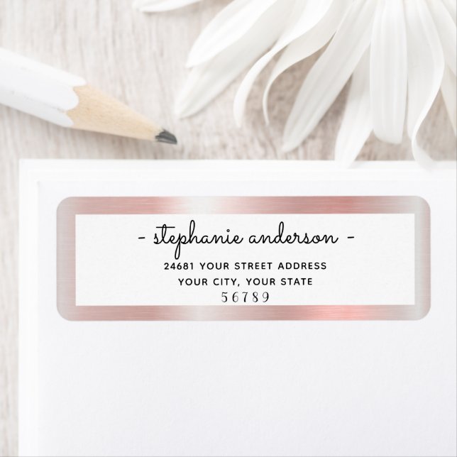 Moderne Rose Gold gebürstet Metallic Pink (Insitu)