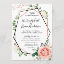Moderne Rose Gold Geometric Wedding Einladung