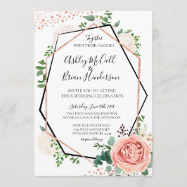 Moderne Rose Gold Geometric Wedding Einladung