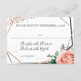 Moderne Rose Gold Geometric Wedding RSVP Einladung