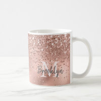 Moderne Rose Gold Glitzer Confetti Mit Monogramm