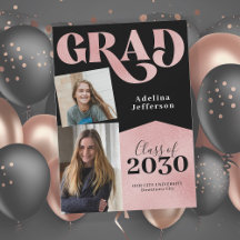 Moderne Rose Gold Glitzer Foto Collage Abschluss