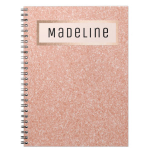 Moderne Rose Gold Glitzer Glitzern Girl Notebook Notizblock