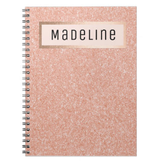 Moderne Rose Gold Glitzer Glitzern Girl Notebook Notizblock