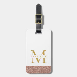 Moderne Rose Gold Glitzer & Gold Travel Bag Gepäckanhänger