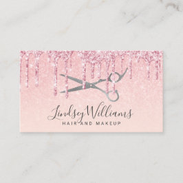 Moderne Rose Gold Glitzer Haar & Schminkschere  Visitenkarte