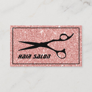 Moderne Rose Gold Glitzer Haar Treppe Salon Visitenkarte