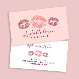 Moderne Rose Gold Glitzer Makeup artist business c Visitenkarte
