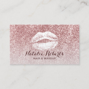 Moderne Rose Gold Glitzer Makeup Artist Hair Salon Visitenkarte