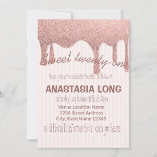 Moderne Rose Gold Glitzer Save The Date