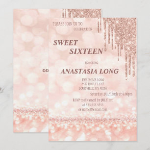 Moderne Rose Gold Glitzer Save The Date