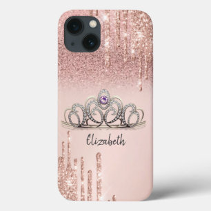 Moderne Rose Gold Glitzer Tropfen Ombre Tiara Case-Mate iPhone Hülle