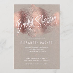 Moderne Rose Gold Glitzer Typografie Brautparty Einladung