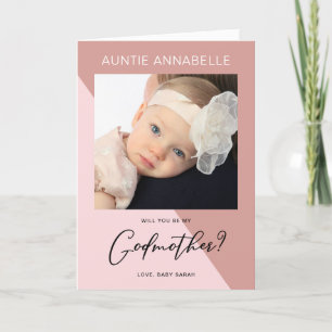 Moderne Rose Gold Godmatt Vorschlag Feiertagskarte