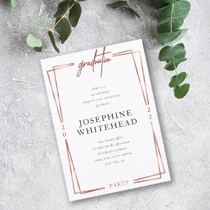 Moderne Rose Gold Graduation Party Einladung