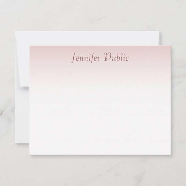 Moderne Rose Gold Handwriting-Skriptvorlage Mitteilungskarte (Vorderseite)