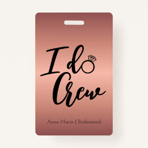 Moderne Rose Gold I Crew Bachelorette Ausweis