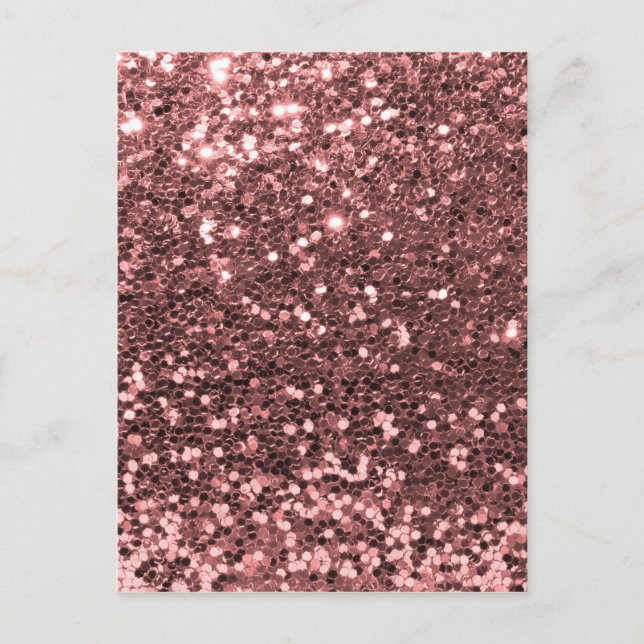 Moderne Rose Gold Imitate Glitzer Print Postkarte (Vorderseite)