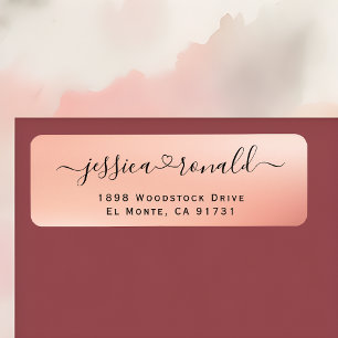 Moderne Rose Gold-Kalligraphie-Rücksendeadressen-A